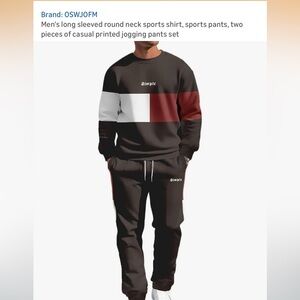 Men's Black, White, and Red Jogger Set